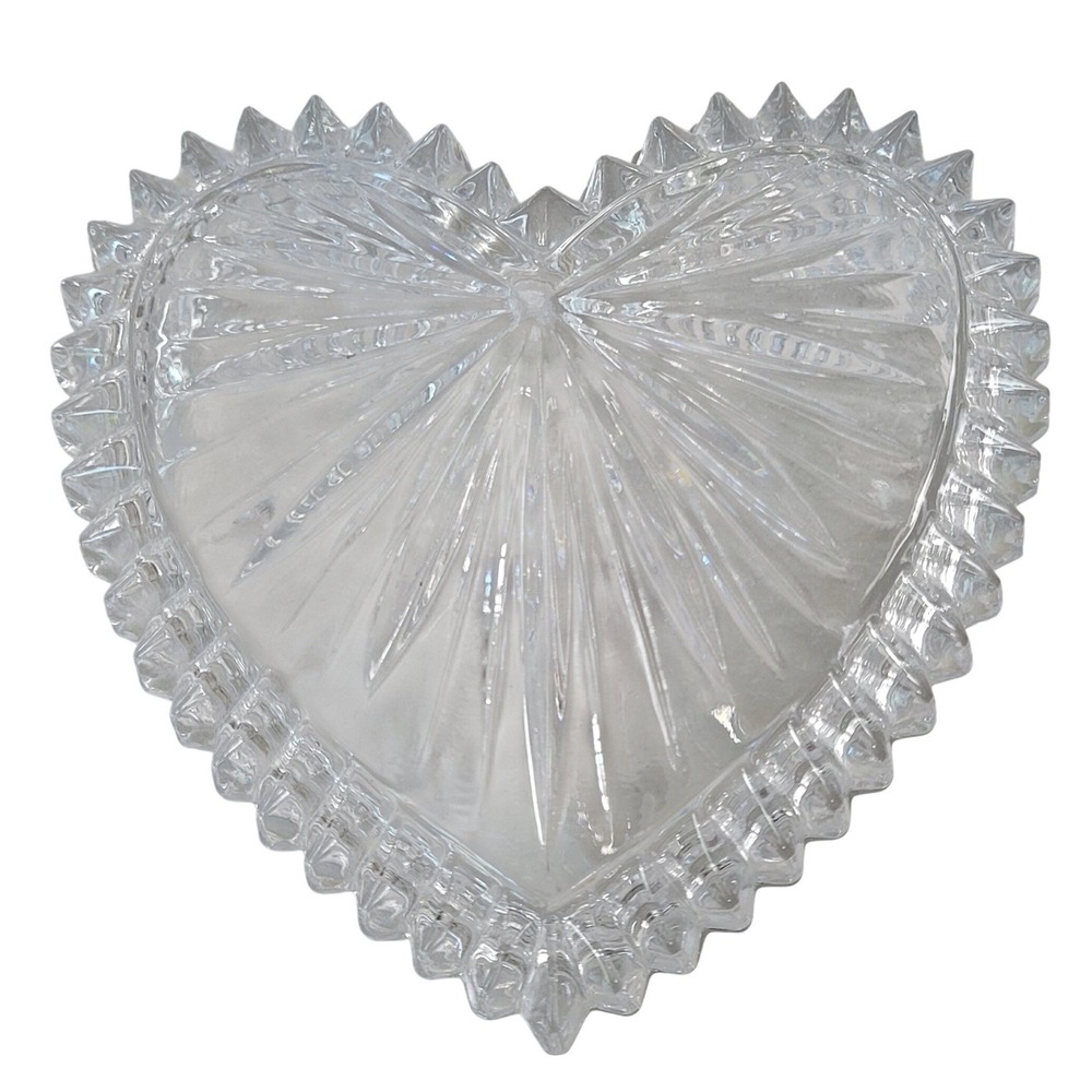 Unbranded Heart Trinket Box Unisex OS Clear Excellent Sunburst Cut Crystal